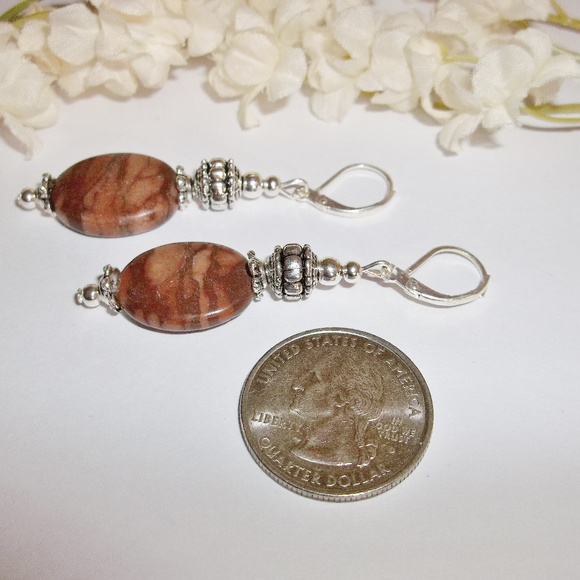 Brown Jasper Earrings Set Handmade NWT Gift 4565 - Picture 6 of 6